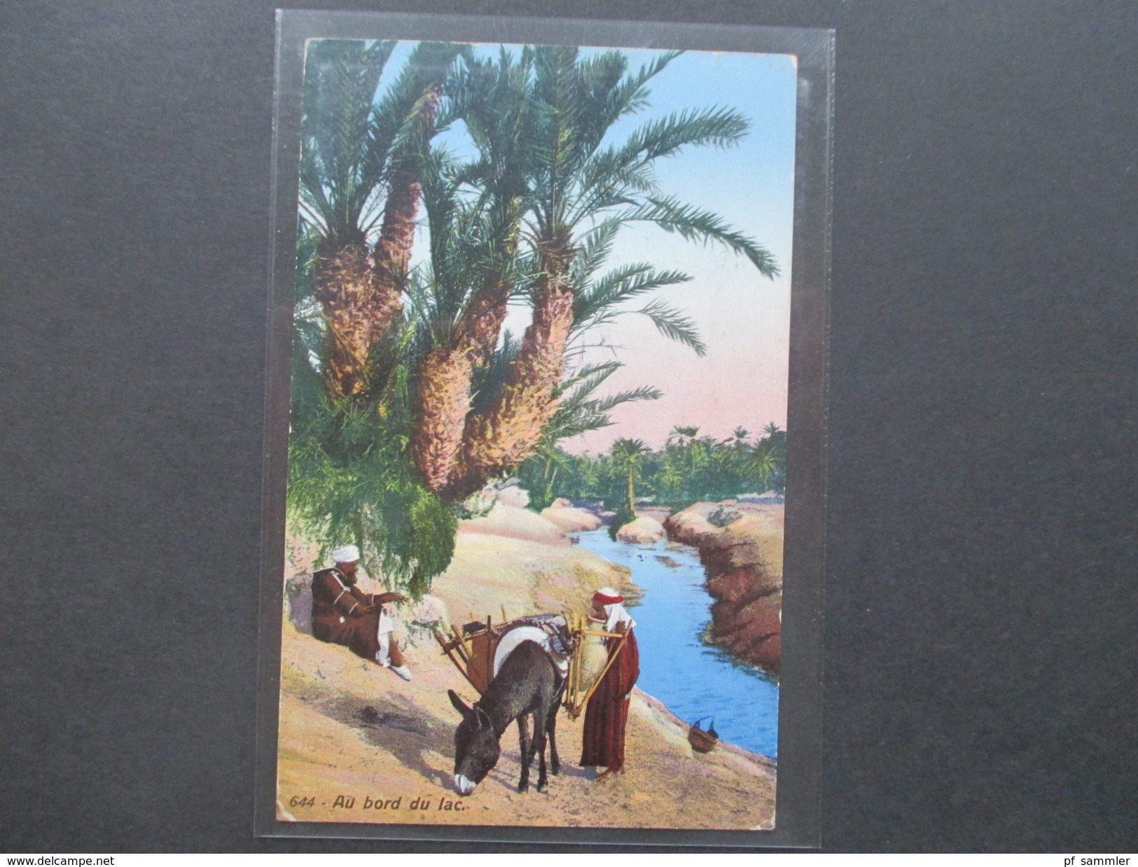 Türkei 1917 Marke mit 2 Aufdrucken! Nach Sarajevo KuK. Au Bord du lac. Esel. Einheimische! Lehnert & Landrock, Tunis.