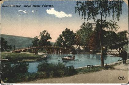 Constantinople Eaux douces Europe Bruecke Boot