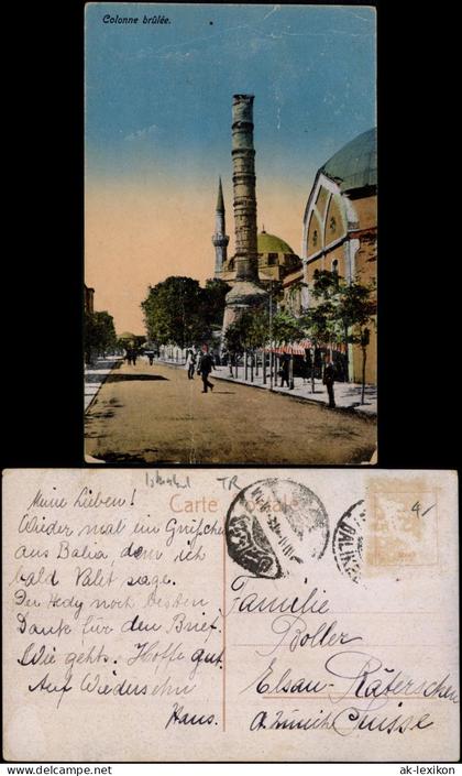 Postcard Istanbul Konstantinopel | Constantinople Colonne brûlée. 1917