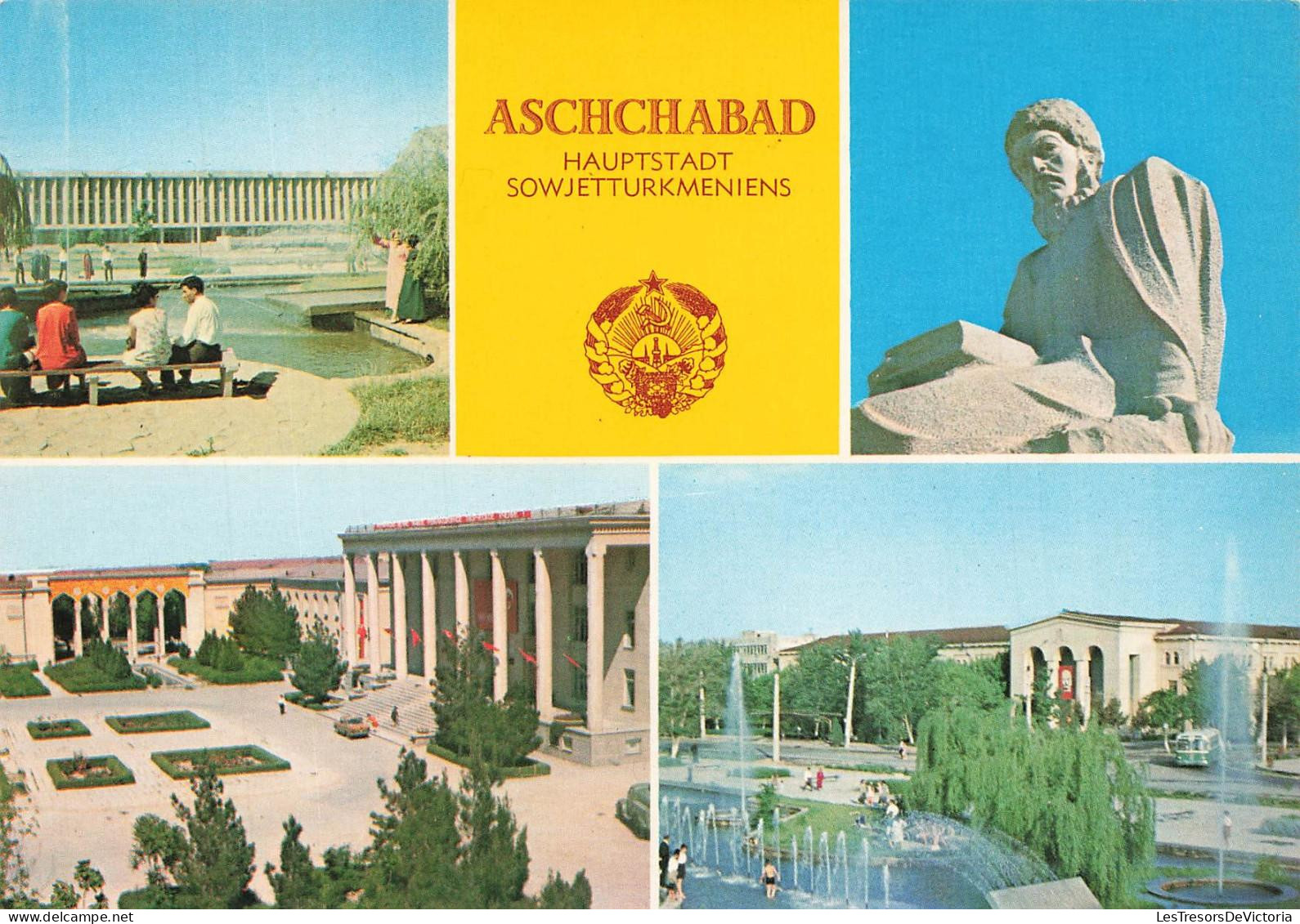 TURKMENISTAN - Aschchabad - Multivues - Krupskaja Bibliothek - Machtumkuli Denkmal - Akademie Wisse - Carte postale