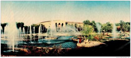 Karl Marx square - fountain - Ashkhabad - Ashgabat - 1968 - Turkmenistan USSR - unused