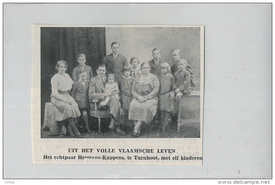 Turnhout :  Knipsel : het echtpaar Hermans-Kuppens met elk kinderen