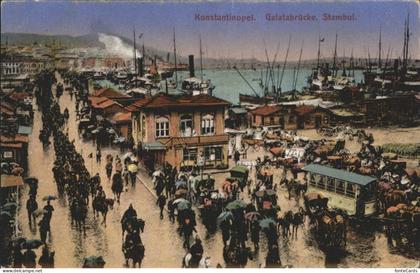 Konstantinopel Konstantinople Galatbruecke Stambul Kutschen Hafen