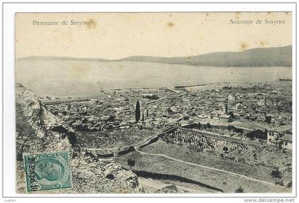 CARTOLINA - SMYRNE - PANORAMA - VIAGGIATA AFFRANCATA LATO VEDUTA ORA TURCHIA - IMPERO OTTOMANO