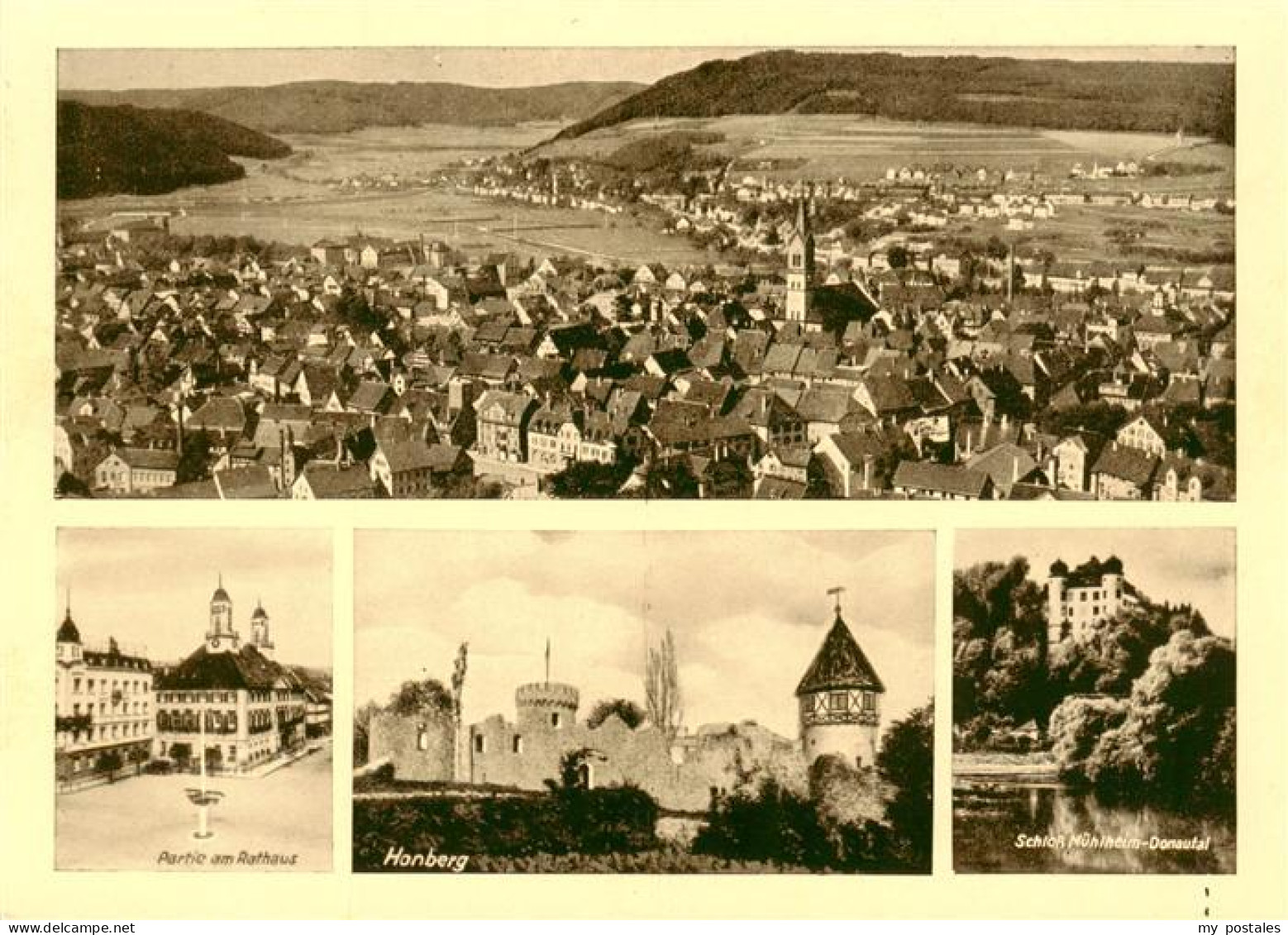 Tuttlingen Fliegeraufnahme Rathaus Hanberg Schloss Muehlheim Donautal