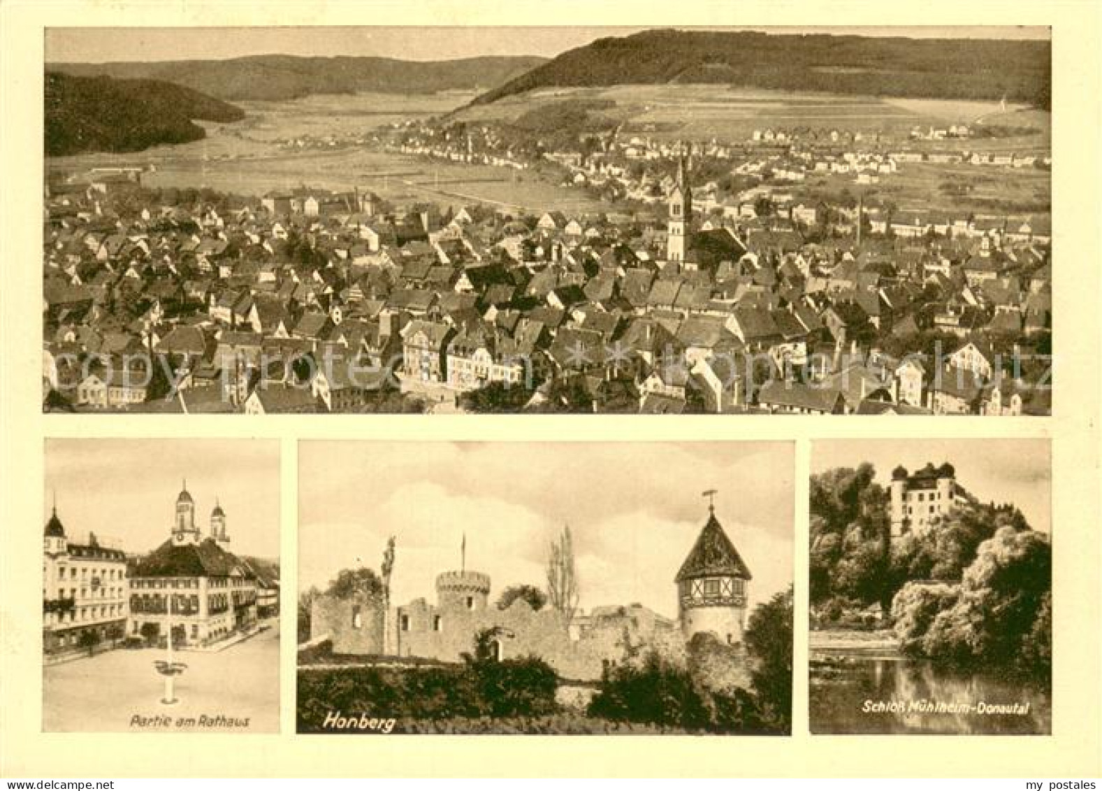 Tuttlingen Fliegeraufnahme Rathaus Hanberg Schloss Muehlheim Donautal