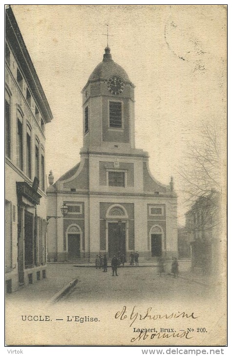 Uccle - Ukkel :  L'église       ( ecrit 1904  avec timbre   )