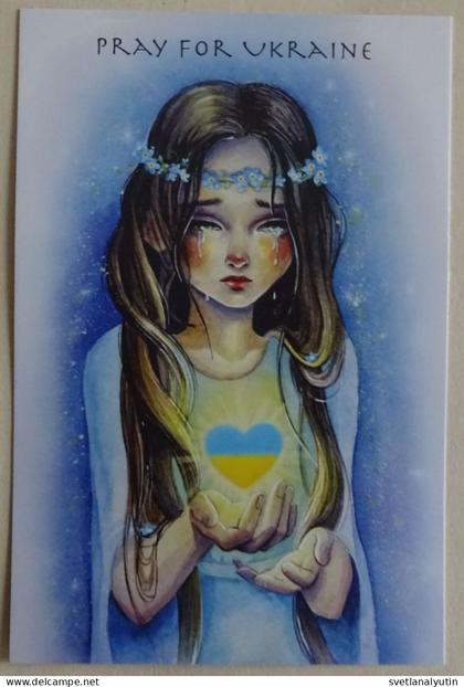 Postcard Ukraine ArtistN.Zakharova 2023 "Pray from Ukraine""We are from Ukraine"