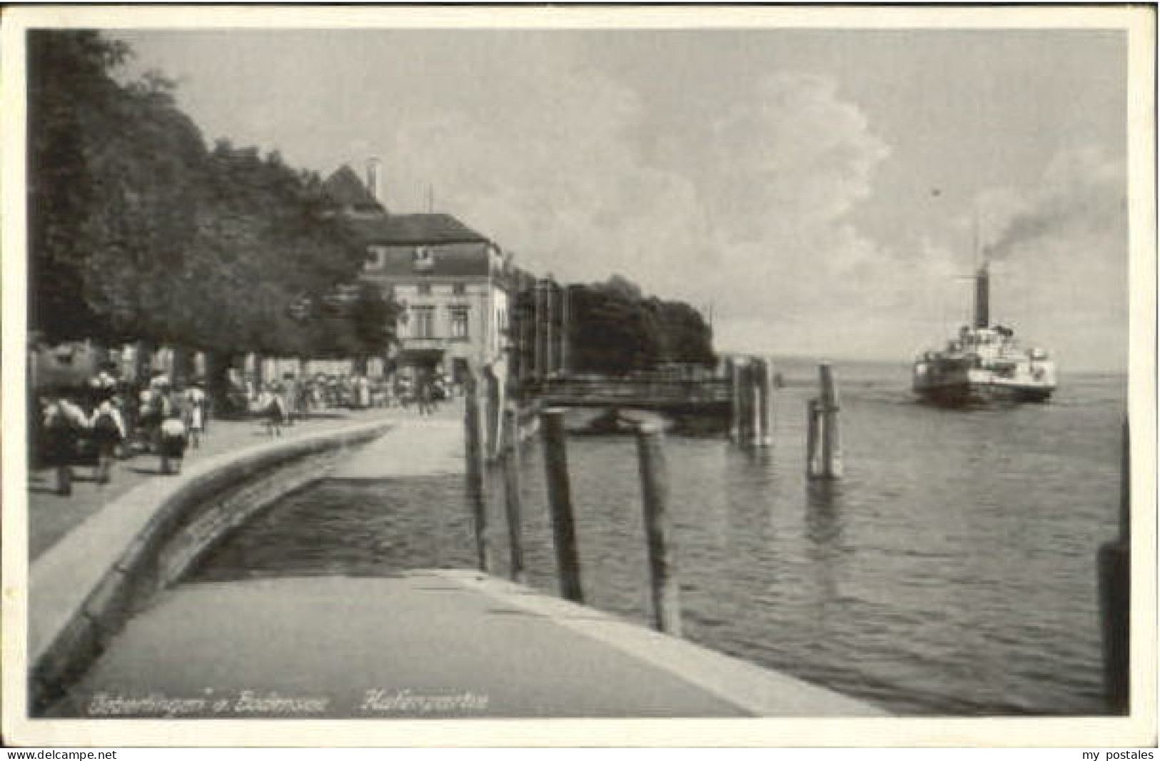 ueberlingen Bodensee ueberlingen Hafen Dampfer o 1942