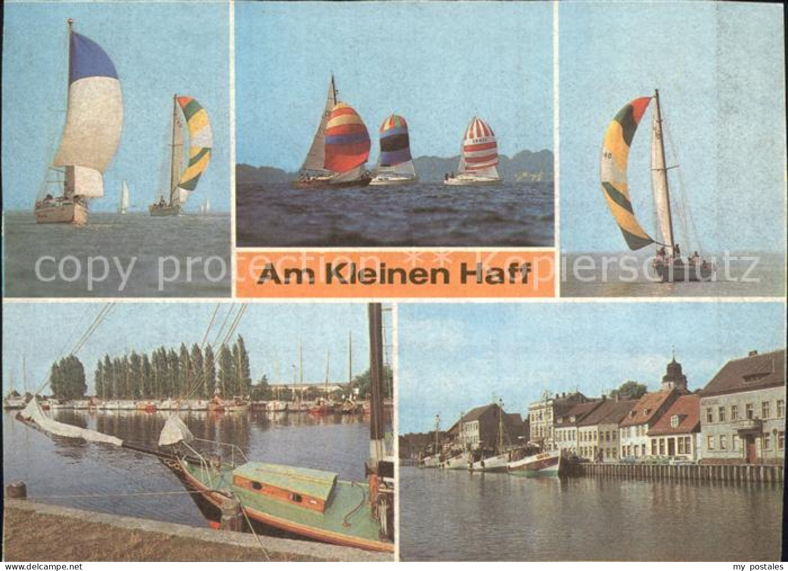 ueckermuende Kleines Haff Segelboote Seglerhafen von Moenkebude Hafenpartie
