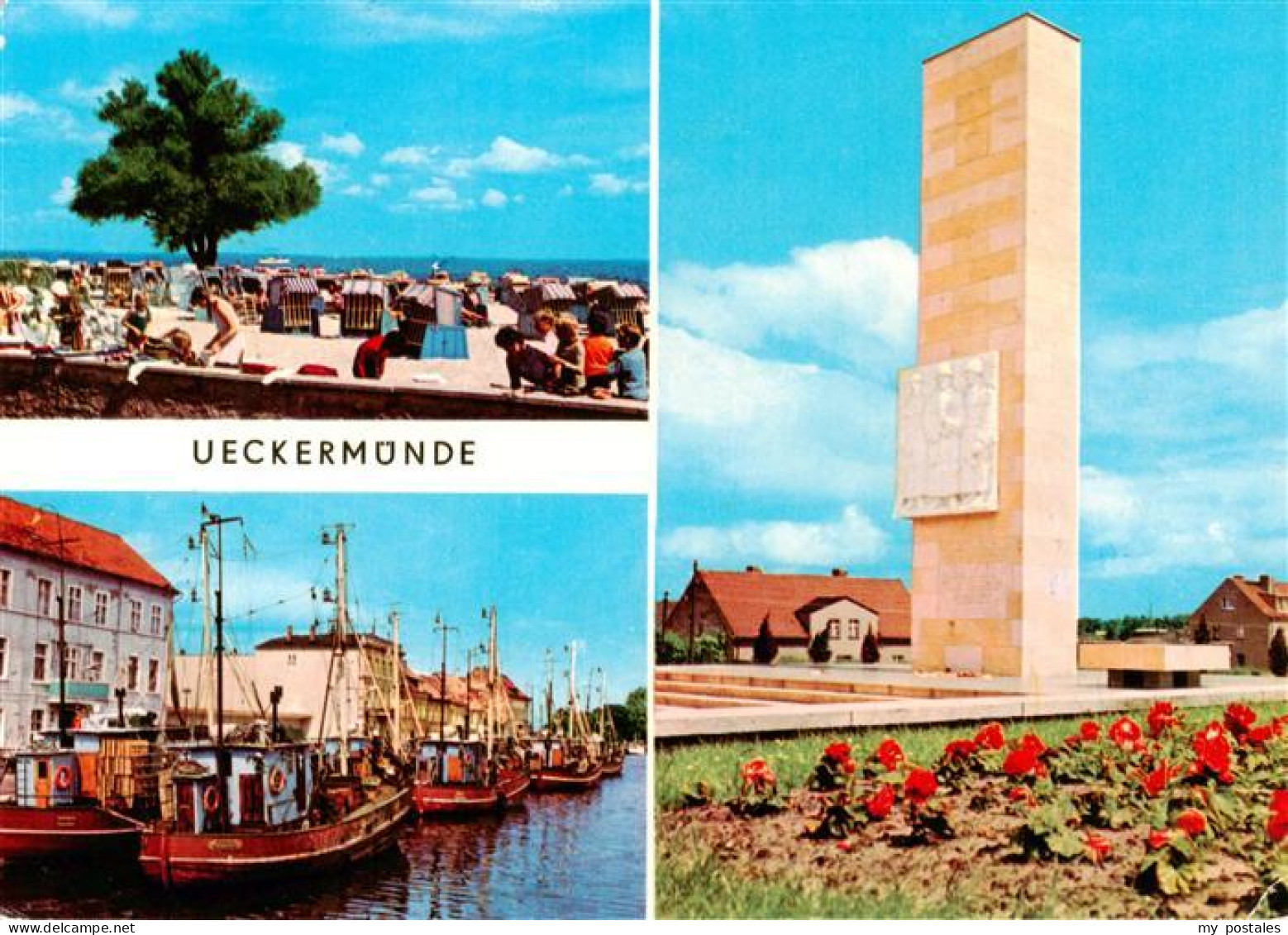Ueckermuende Mecklenburg Vorpommern Strand Fischereihafen Sowjetisches Ehrenmal