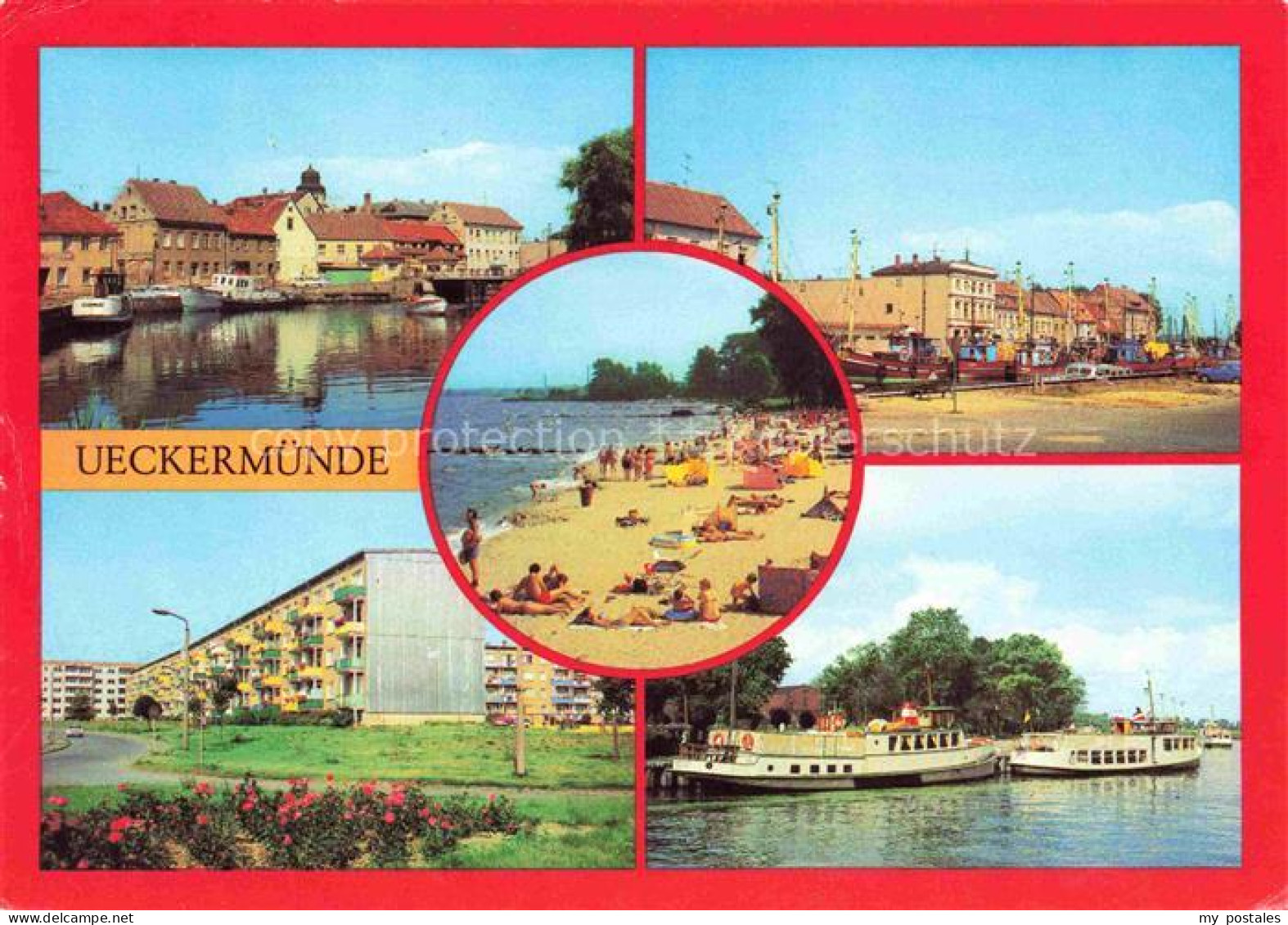 Ueckermuende ueckermuende Mecklenburg Vorpommern Hafen Bruecke Neubauten Neuendo