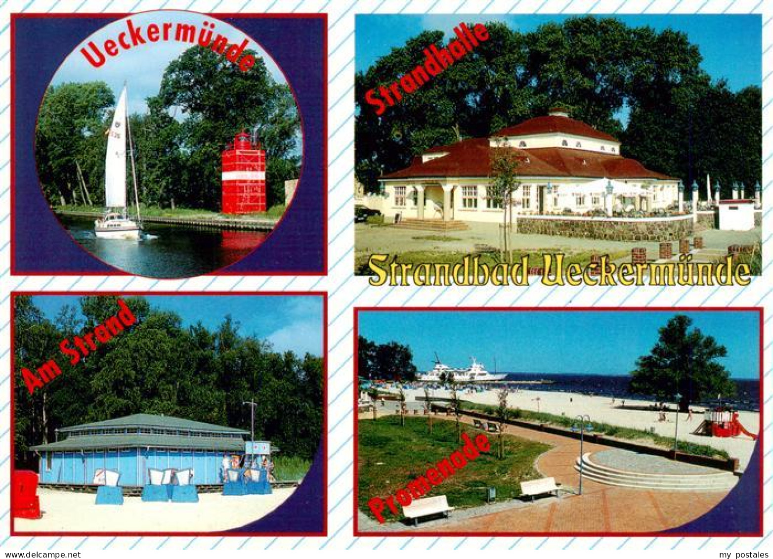 Ueckermuende ueckermuende Mecklenburg Vorpommern Strandbad Strandhalle Leuchttur