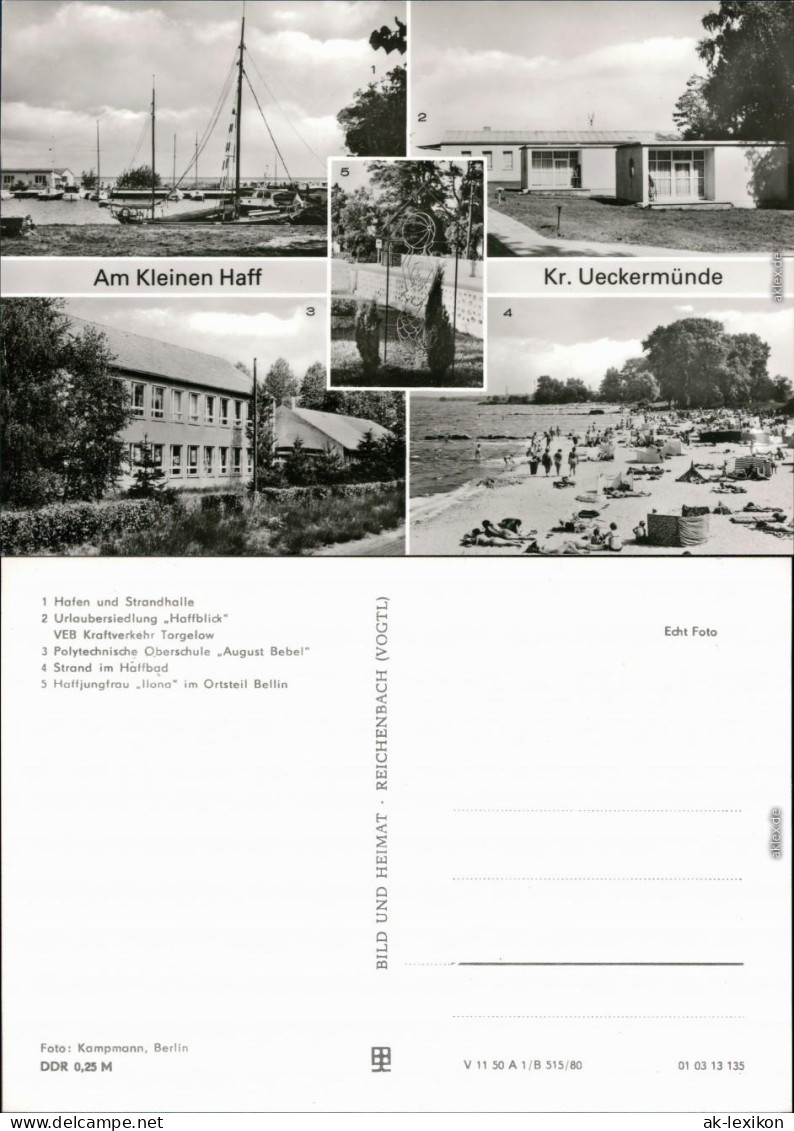 Ueckermünde Hafen, Strandhalle, Urlaubersiedlung, Haffjungfrau 1980