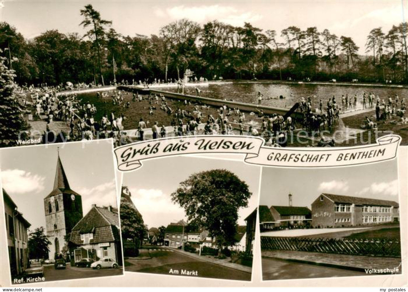 Uelsen Waldbad Ref Kirche Am Markt Volksschule