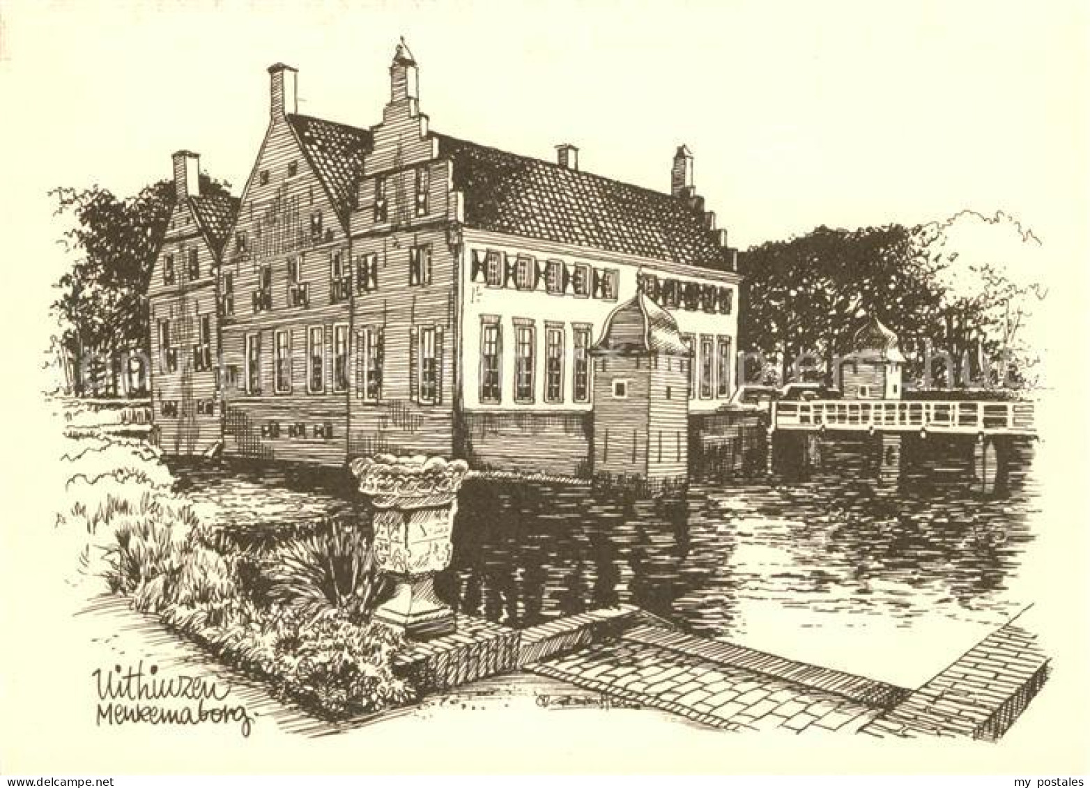 Uithuizen Menkemaborg Zeichnung