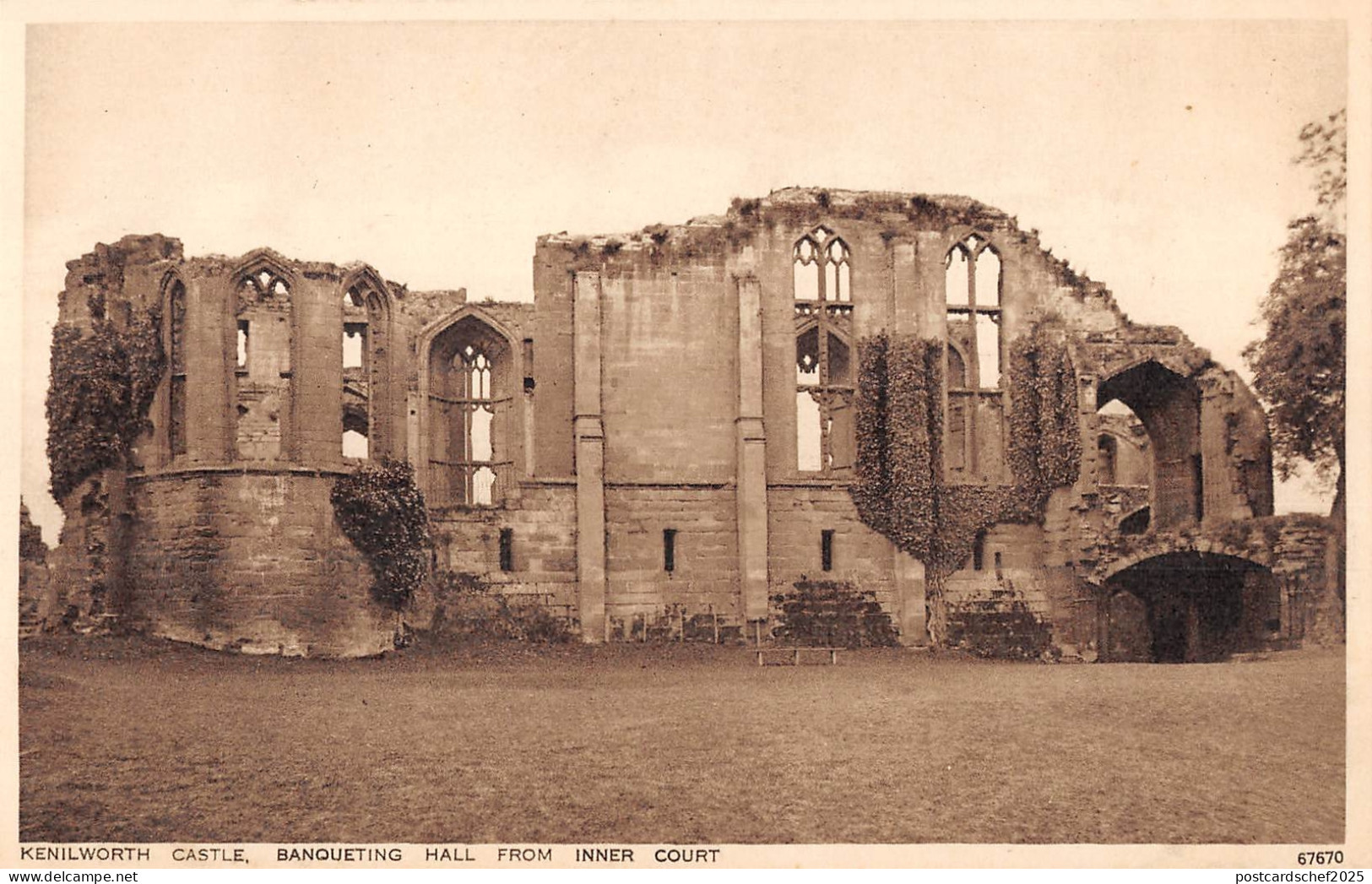 uk2287 kenilworth castle banqueting hall warwickshire real photo uk