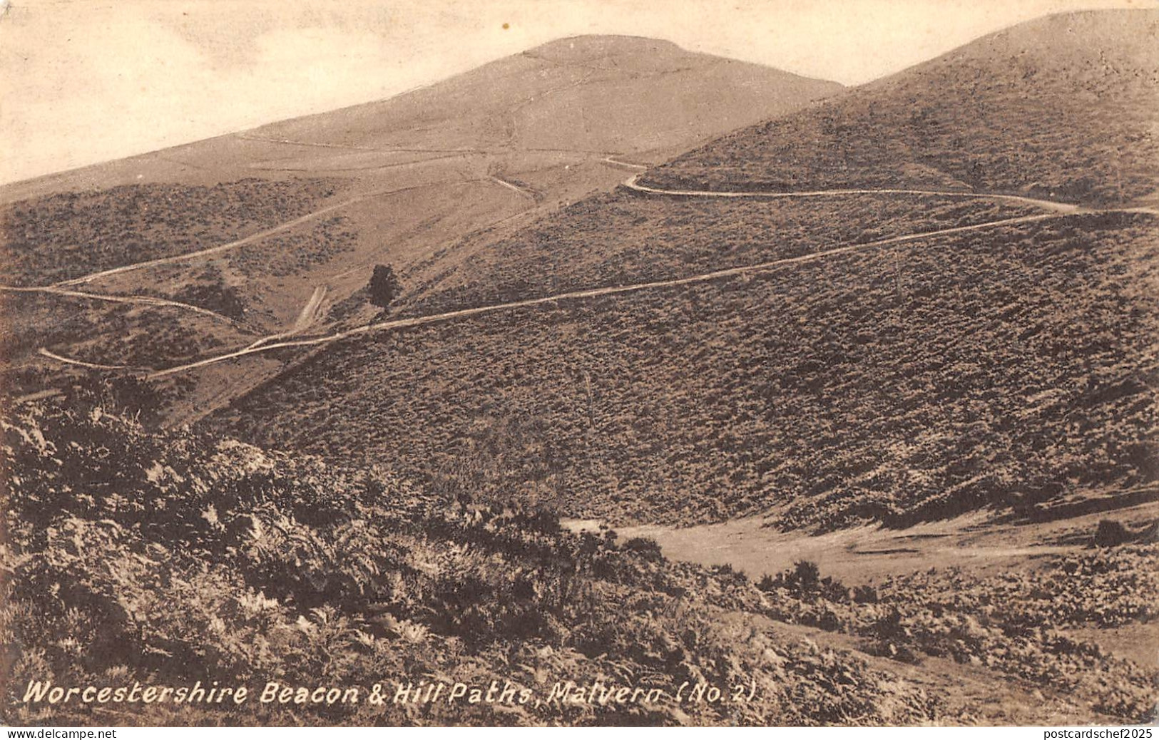 uk24245 worcestershire beacon hill paths malvern real photo uk
