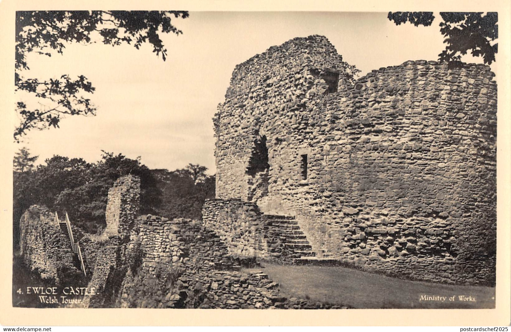 uk3018 ewloe castle welsh tower wales real photo uk