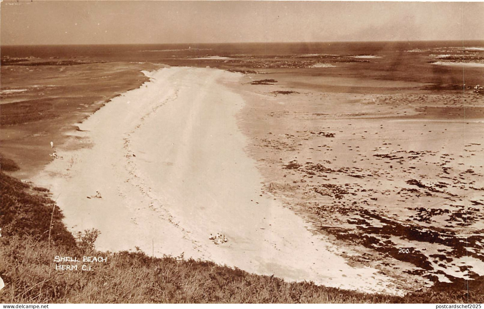 uk41094 shell beach herm real photo  uk