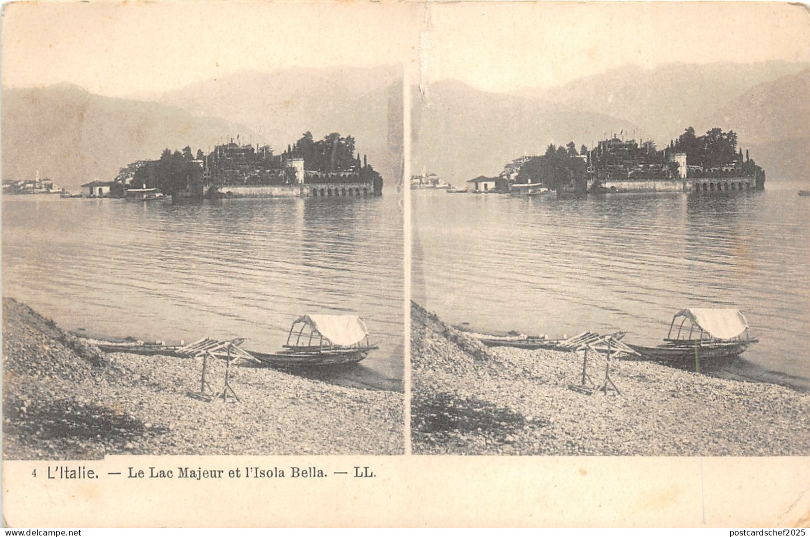 uk42568 la lac majeur et l isola bella  italy stereo card stereoscopic