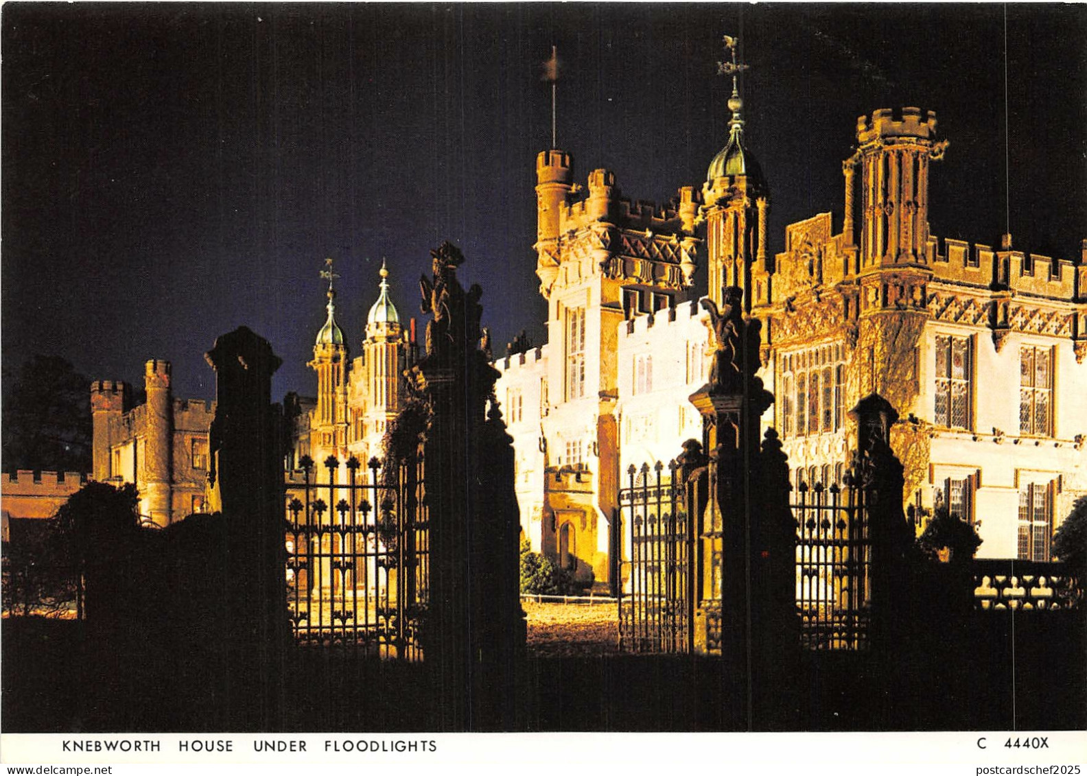 uk49292 knebworth house undere floodlights hertfordshire uk