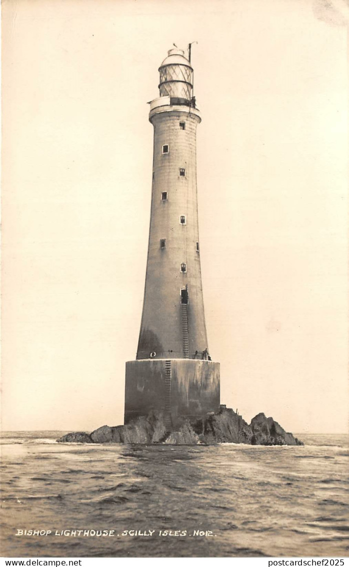 uk51320 bishops lighthouse scilly isles real photo uk