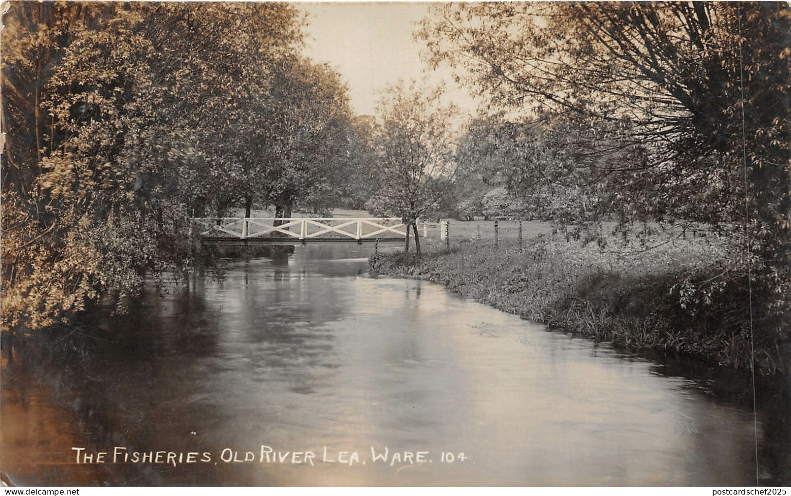 uk52599 fisheries old river lea ware real photo  uk Hertfordshire