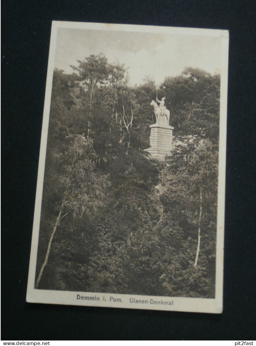 Ulanen-Denkmal Demmin i. Mecklenburg , 1934 , Pommern , Ansichtskarte , AK , CPA !!