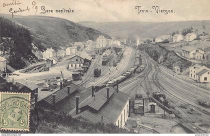 Luxembourg - TROIS-VIERGES - La gare centrale - Ed. Herm. Wagener