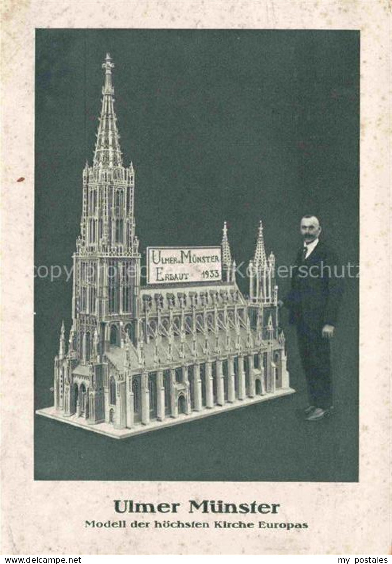 ULM  Donau Modell Ulmer Muenster erbaut 1933 nach der Zeichnung Fa. Brendel Mutt