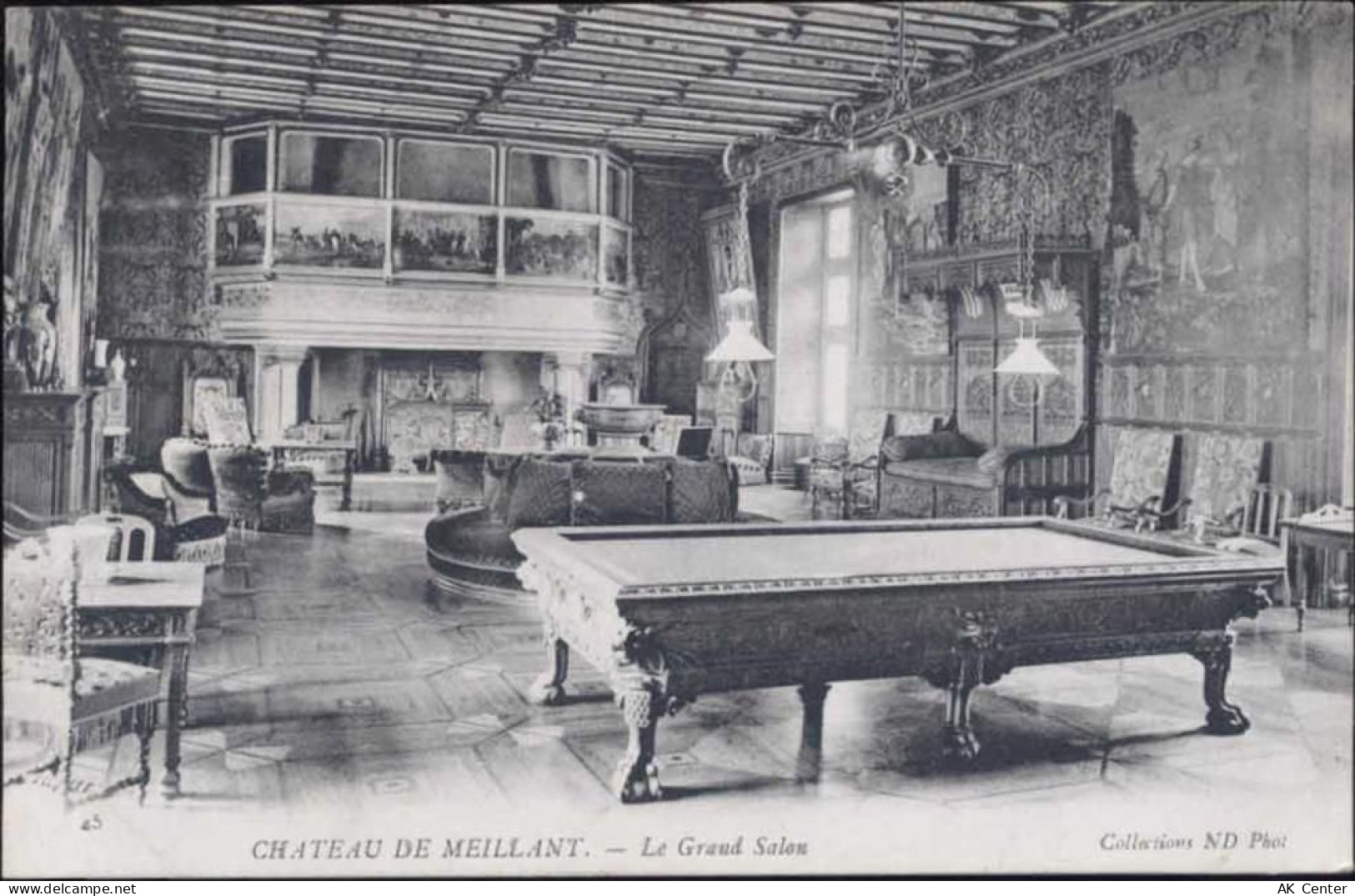 um 1910-20 - Meillant, -Le Grand Salon- im Schloss von Meillant, Billard... - 20024223
