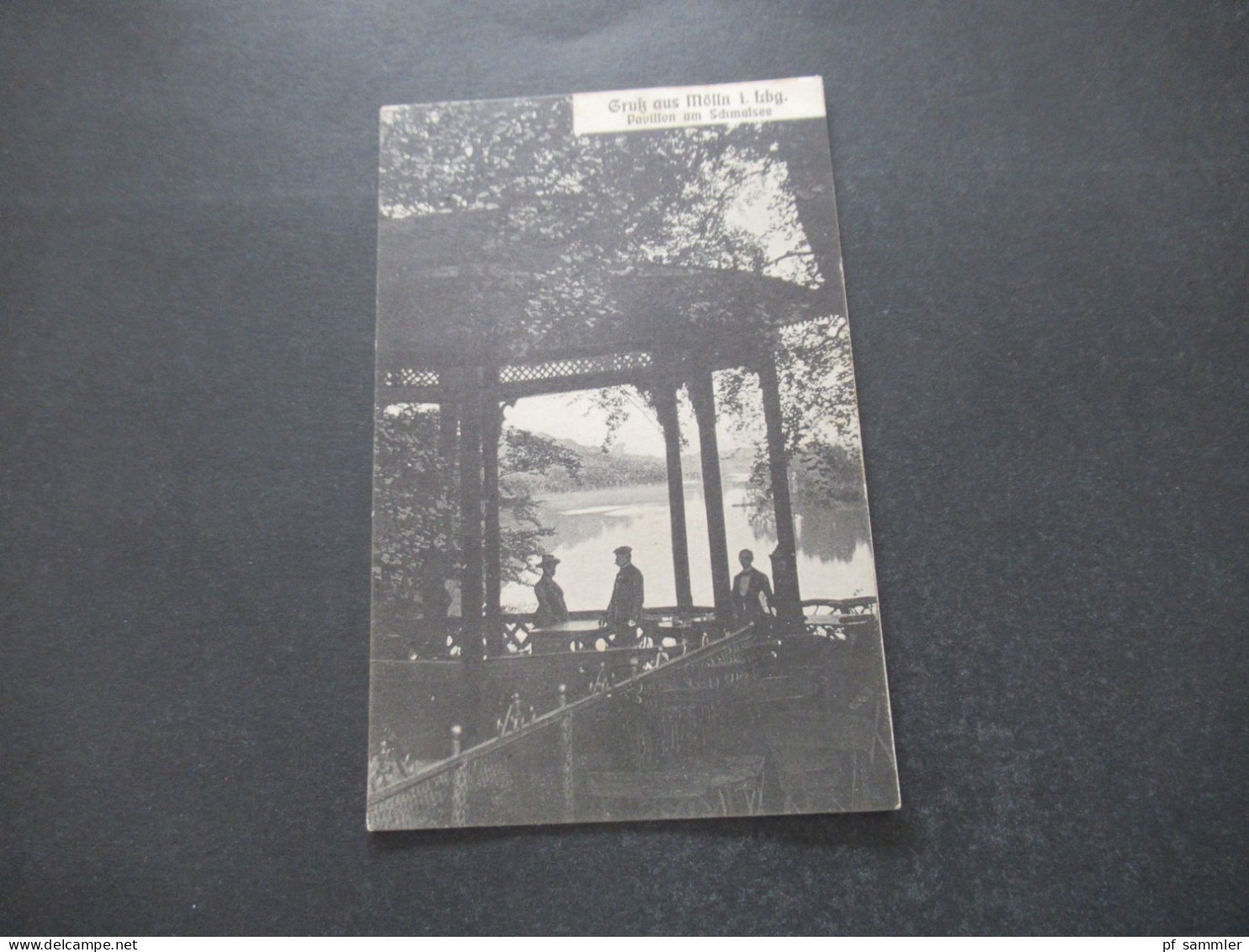 Um 1910 Deutsches Reich AK Gruß aus Mölln in Lüneburg Pavillon am Schmalsee Kaufhaus L. Michelsen Mölln i. LBG.