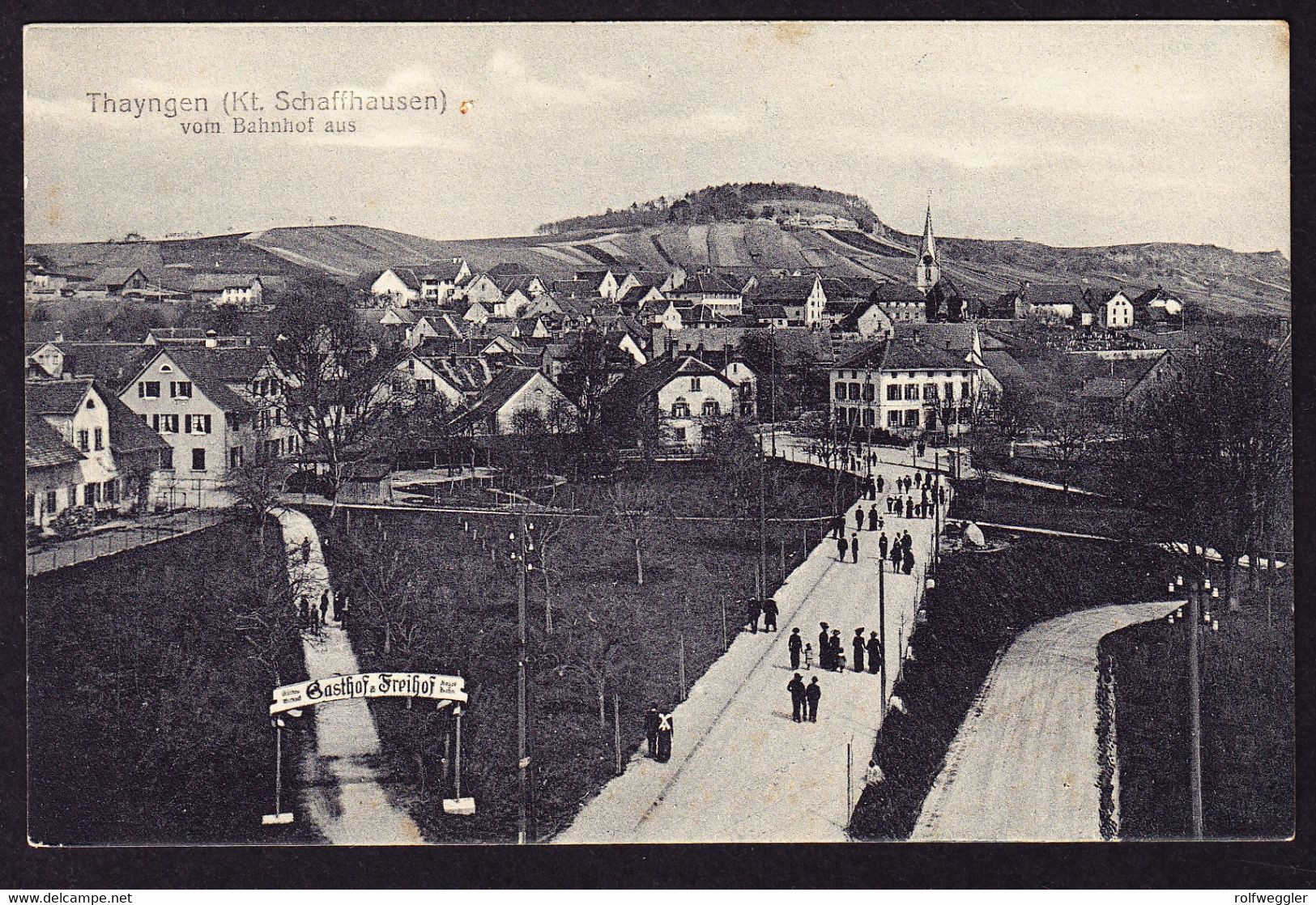 um 1915 ungelaufene AK: Thayngen, vom Bahnhof aus.