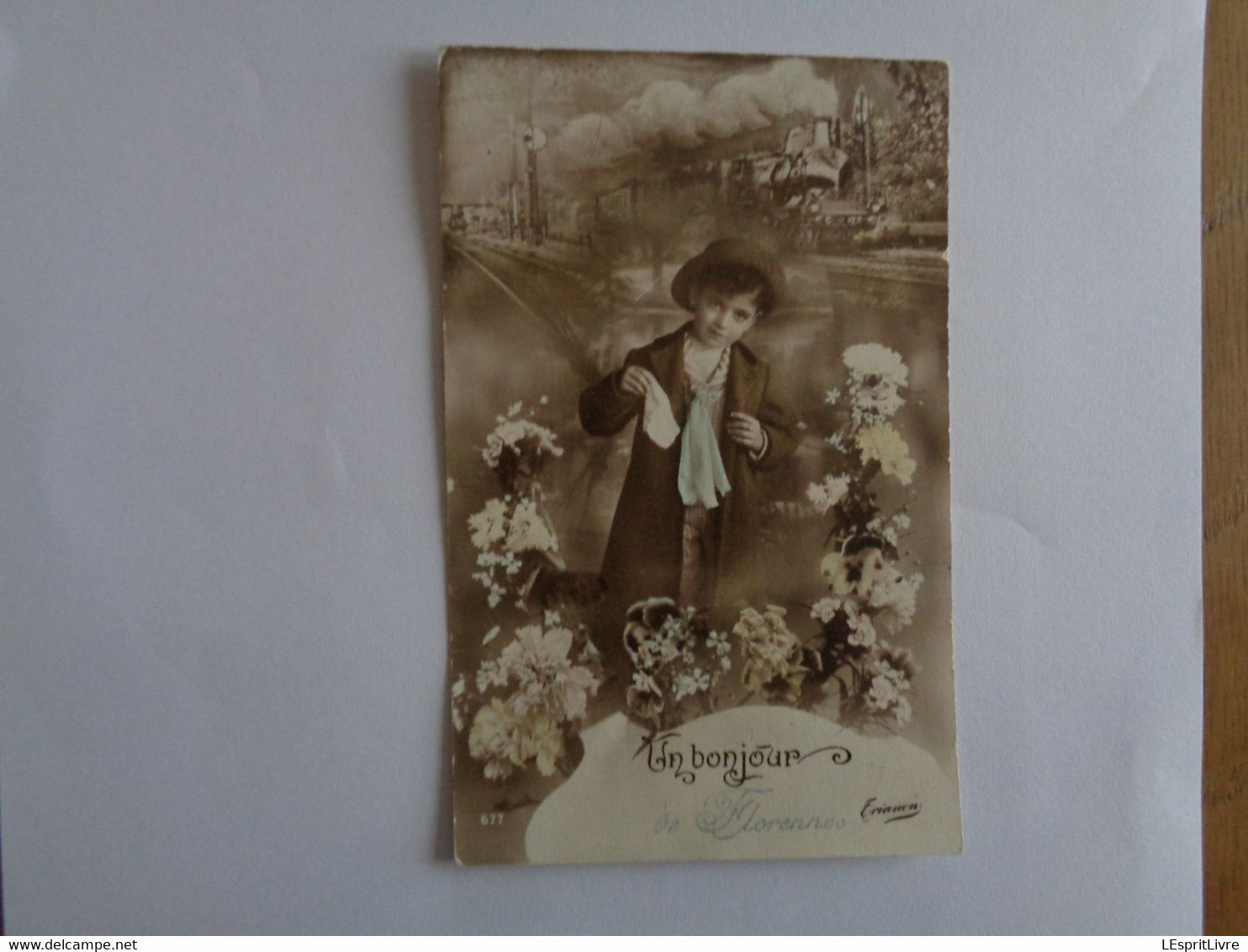 UN BONJOUR DE FLORENNES Cachet Poste Florennes 1921 België Belgique Carte Postale Postcard