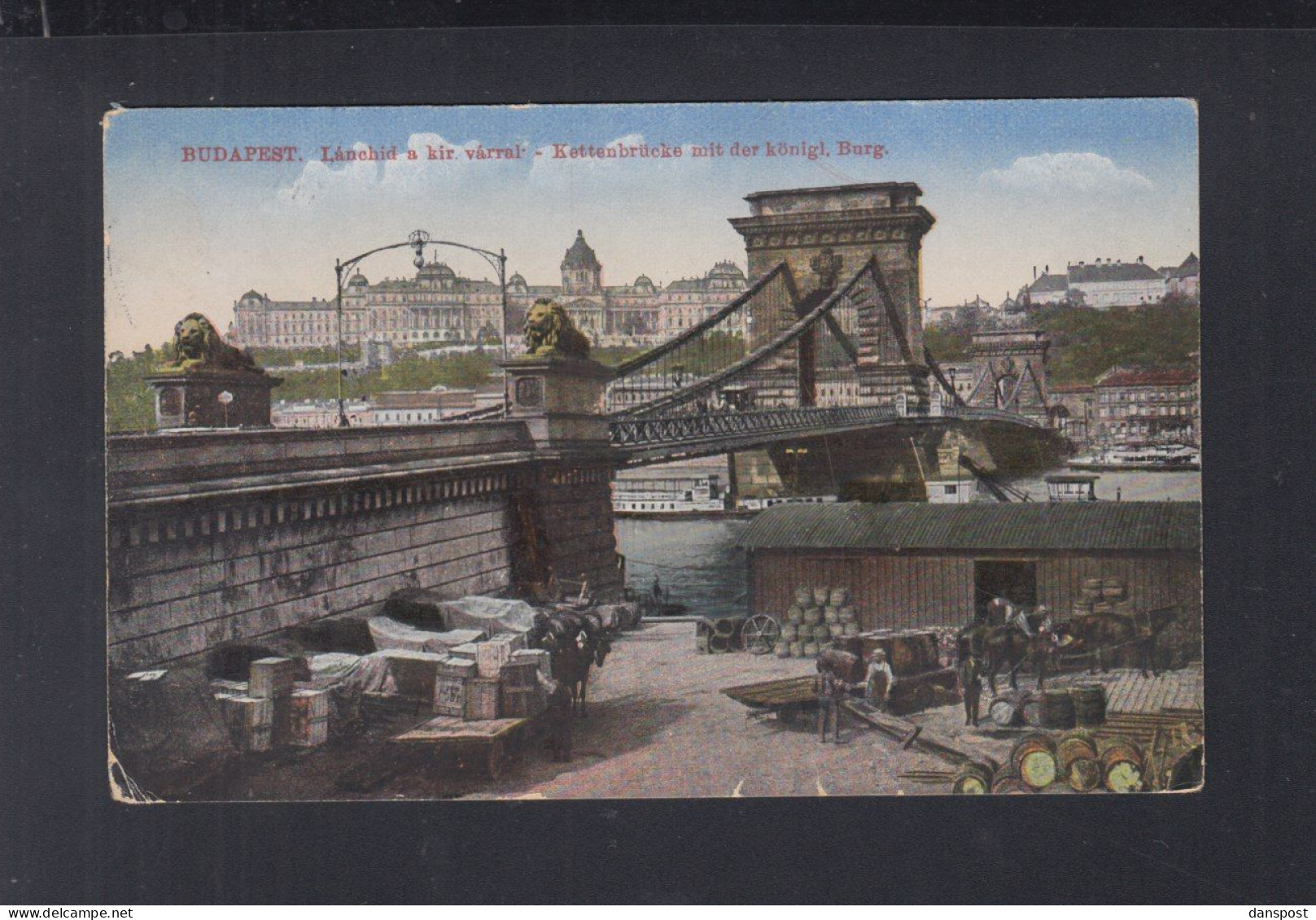Ungarn Hungary AK Budapest Kettenbrücke