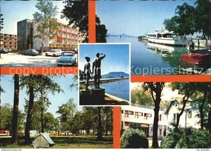 Fonyod Fuerdoe Hotel Camping Statuen Plattensee Anleger Motorboot