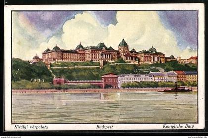 Künstler-AK Budapest, Königliche Burg