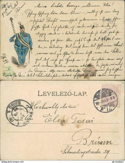 Postcard .Ungarn Ungarn KuK Offizier Künstlerkarte 1899