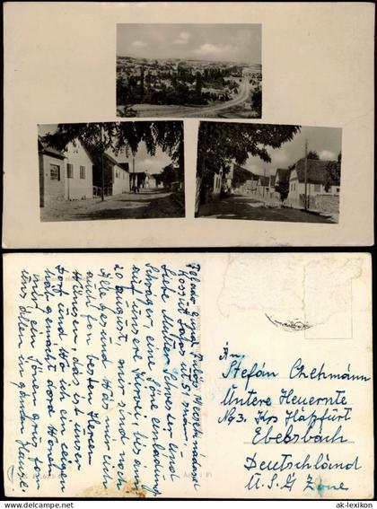 Postcard .Ungarn Ungarn Magyar 3 Bild Stadt und Straßen 1953