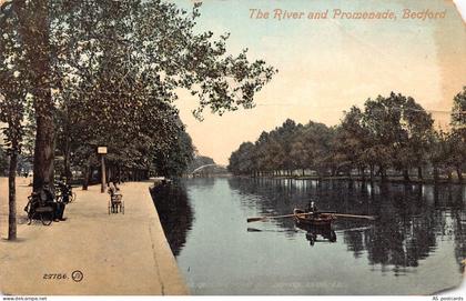B395 England River and Promenade Bedford vintage postcard