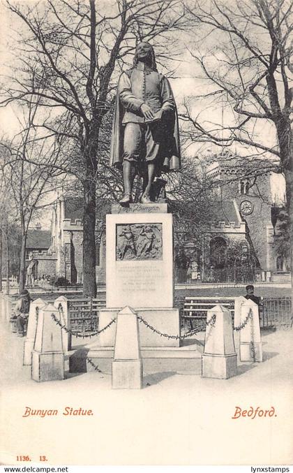 England 1904 Bedford Bunyan Statue vintage postcard
