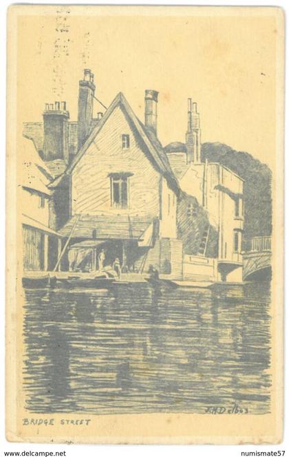 CPA CAMBRIDGE - Bridge Street - Illustrateur J.H. Delbos - Pub. W. Heffer & Sons , Cambridge