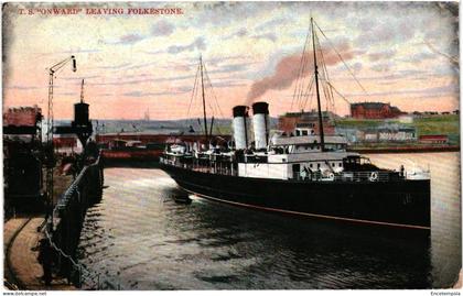 CPA  Carte postale Royaume Uni Folkestone T. S. Onward Leaving  Folkestone  1910  VM96427