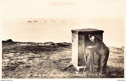 England - LAND'S END - First and last latter and Longships Lighthouse - REAL PHOTO