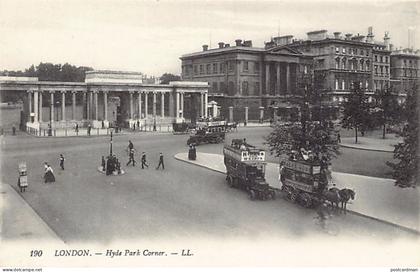 England - LONDON - Hyde Park Corner - Publ. Levy L.L. 190