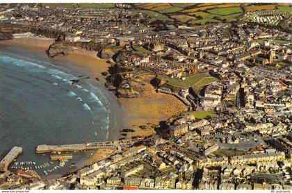 B384 England Newquay Aerial Views vintage postcard