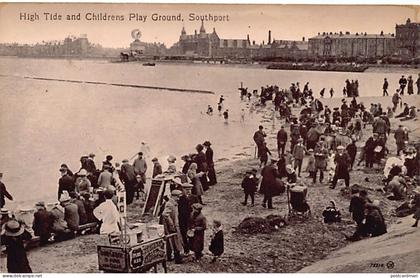England - SOUTHPORT High Tide and Childrens Play Ground