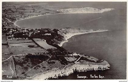 England - SWANAGE - The Two Bays - AERAIL VIEW Real Photo