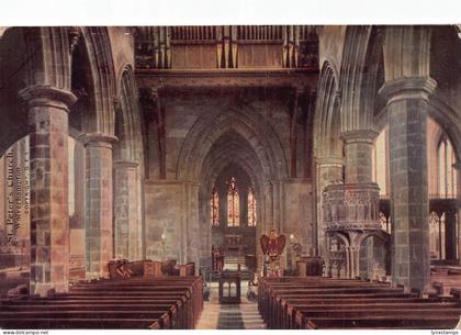 B141 England 1913 St Peter's Church interior Wolverhampton vintage postcard